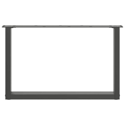 Salontafelpoten U-Vormig Staal Antraciet 2 60 x (42-43) cm