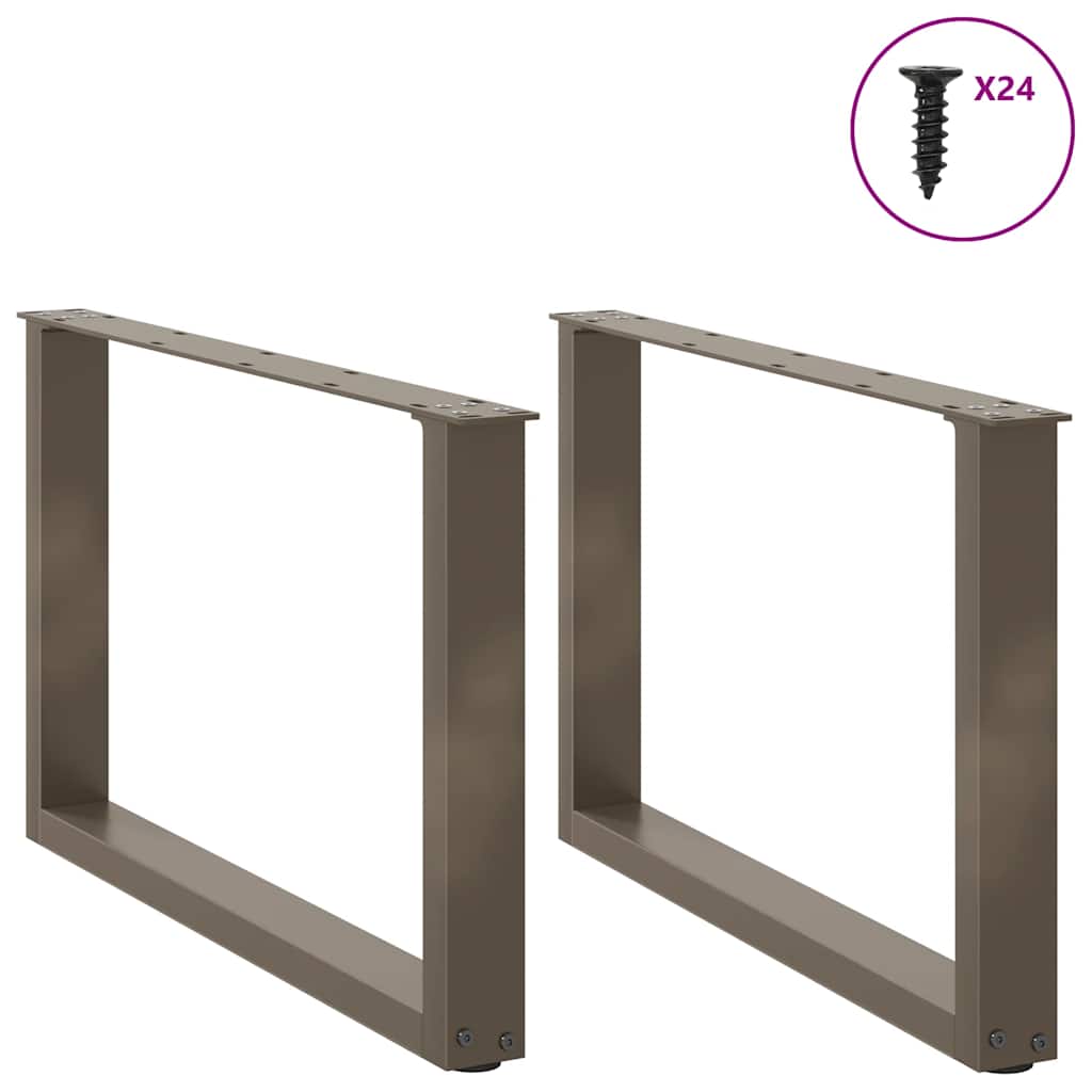 Salontafelpoten U-Vormig Staal Naturel 2 60 x (42-43) cm