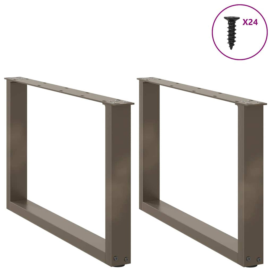 Salontafelpoten U-Vormig Staal Naturel 2 60 x (42-43) cm