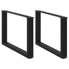 Coffee Table Legs 2 pcs U-shaped 70x(42-43) cm steel black