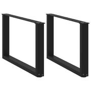 Salontafelpoten 2 st U-vormig 70x43 cm staal zwart