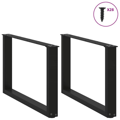 Salontafelpoten 2 st U-vormig 70x(42-43) cm staal zwart