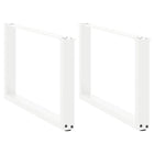 Salontafelpoten U-vorm 70x42 cm staal wit 2 stuks
