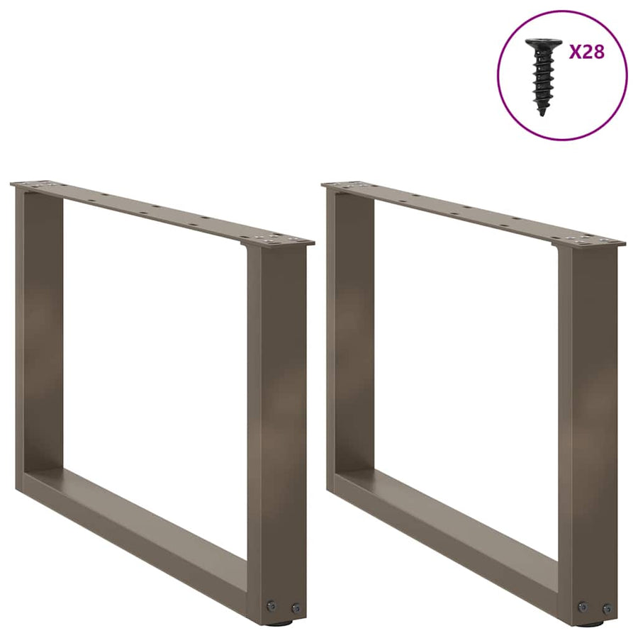Salontafelpoten U-Vormig Staal Naturel 2 70 x (42-43) cm