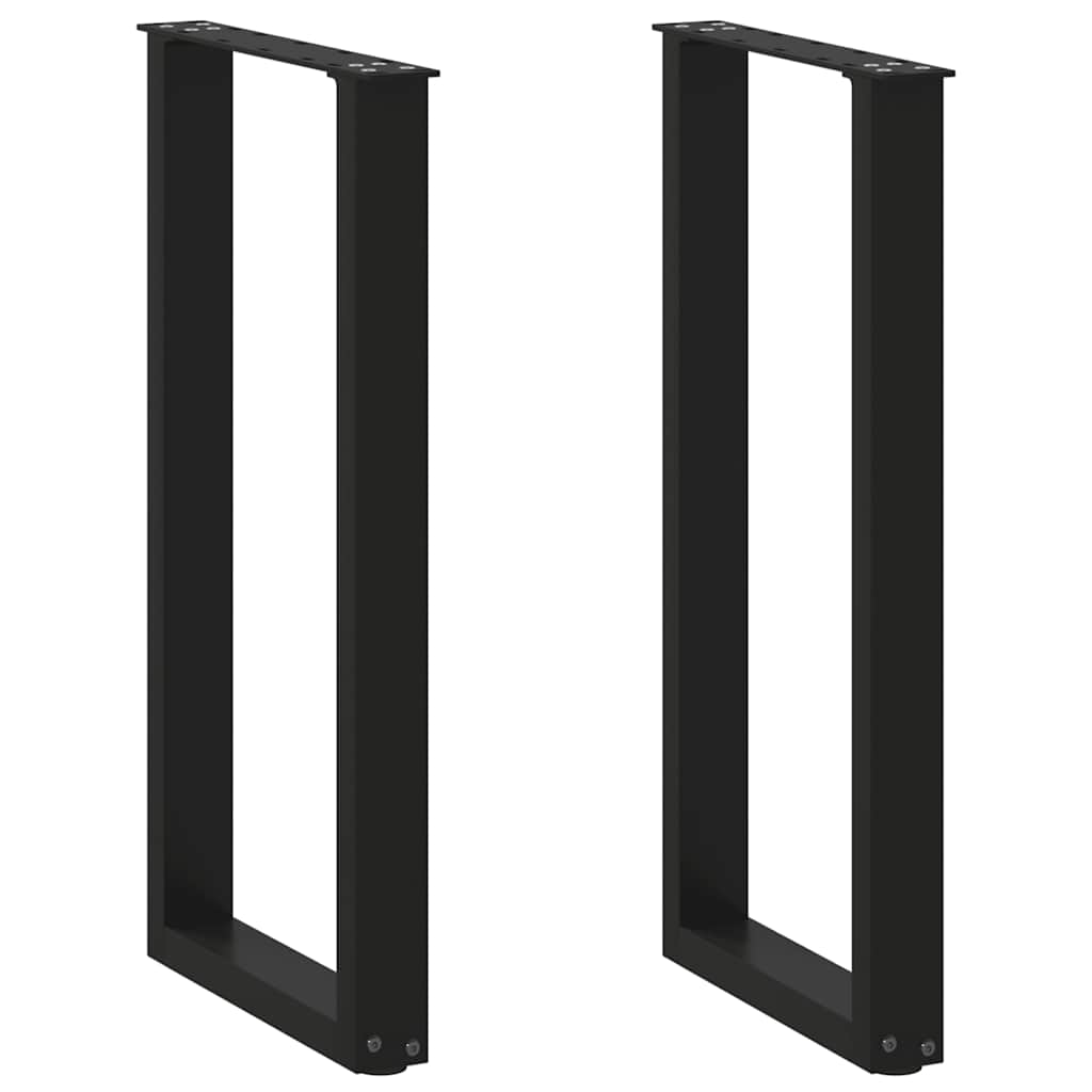 Salontafelpoten 2 st U-vormig 28x(72-73) cm staal zwart