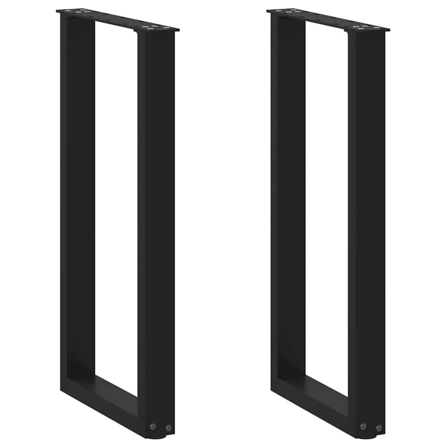 Salontafelpoten 2 st U-vormig 28x(72-73) cm staal zwart