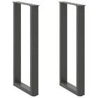 Tafelpoten 2 st U-vormig 28x72 cm staal antraciet