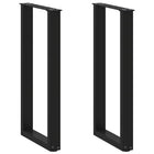 Tafelpoten 2 st U-vormig 38x72 cm staal zwart