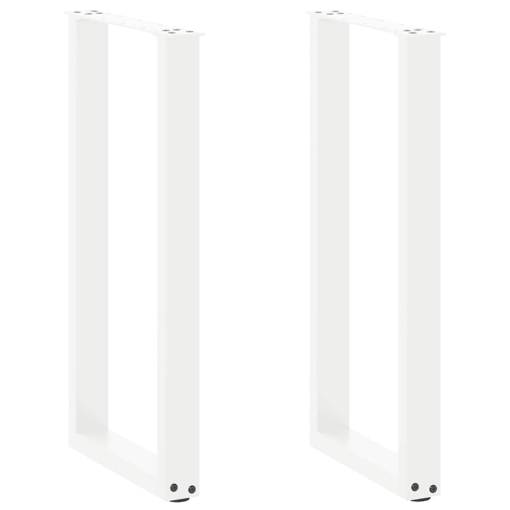 Salontafelpoten 2 st U-vormig 38x(72-73) cm staal wit