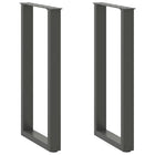 Tafelpoten U-vormig 38x72 cm staal antraciet 2 stuks