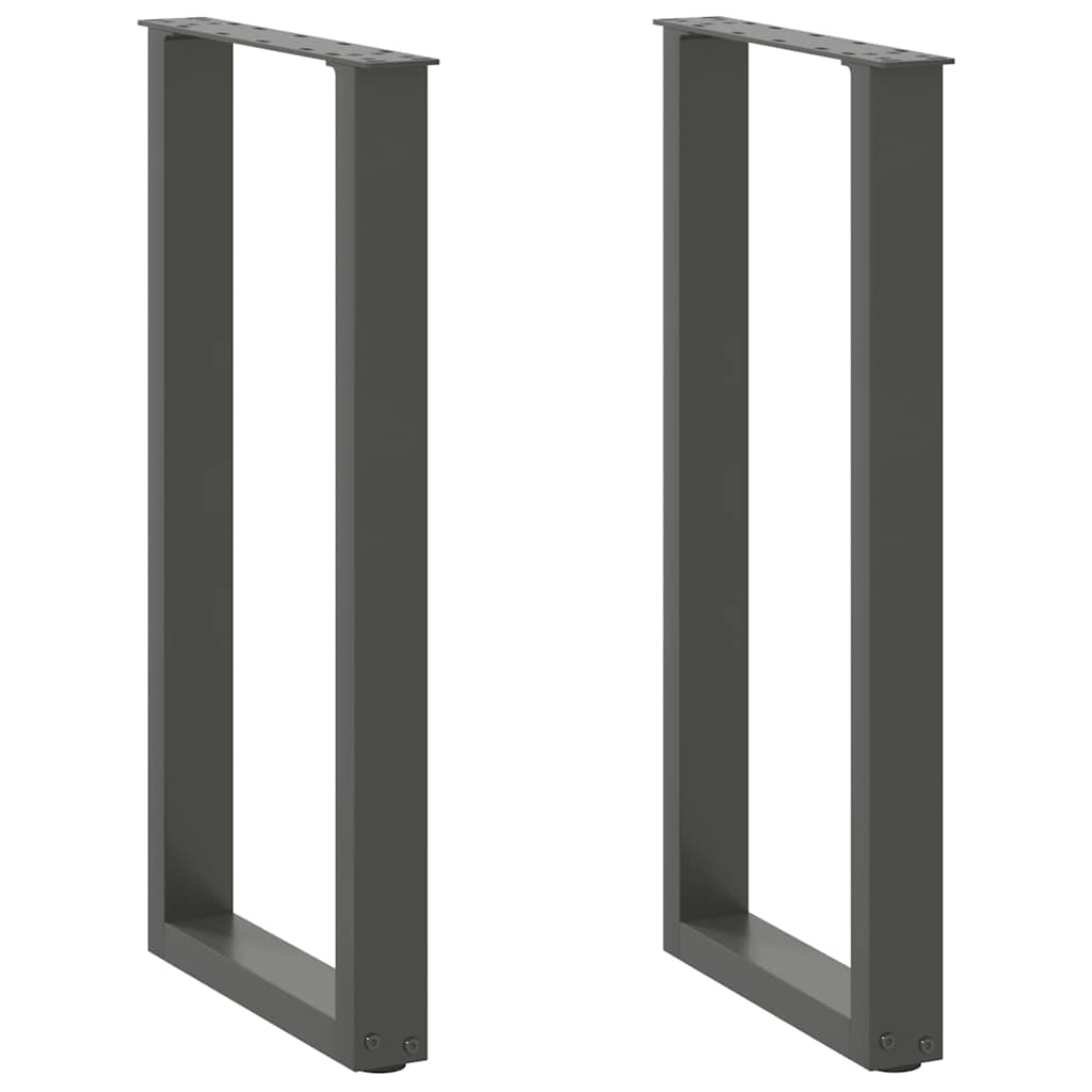 Salontafelpoten 2 st U-vormig 38x(72-73) cm staal antraciet