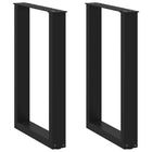Dining table legs 2 pcs U-shaped 50x(72-73) cm steel black
