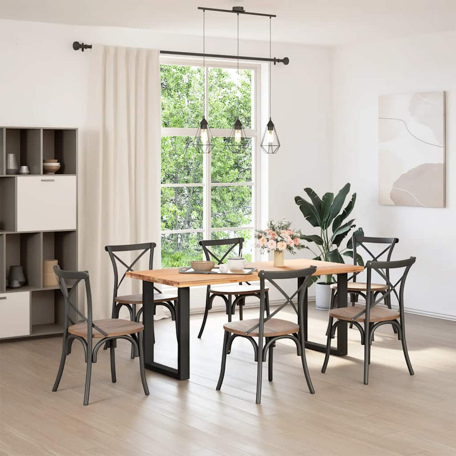 Eettafelpoten 2 st U-vormig 60x(72-73) cm staal zwart
