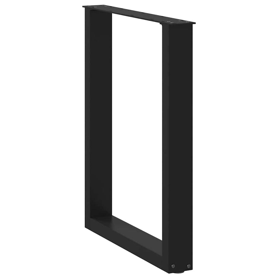 Eettafelpoten 2 st U-vormig 60x(72-73) cm staal zwart