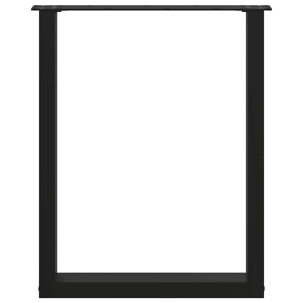 Eettafelpoten 2 st U-vormig 60x(72-73) cm staal zwart