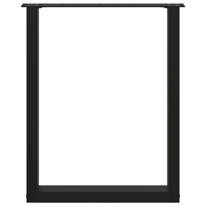 Eettafelpoten 2 st U-vormig 60x(72-73) cm staal zwart