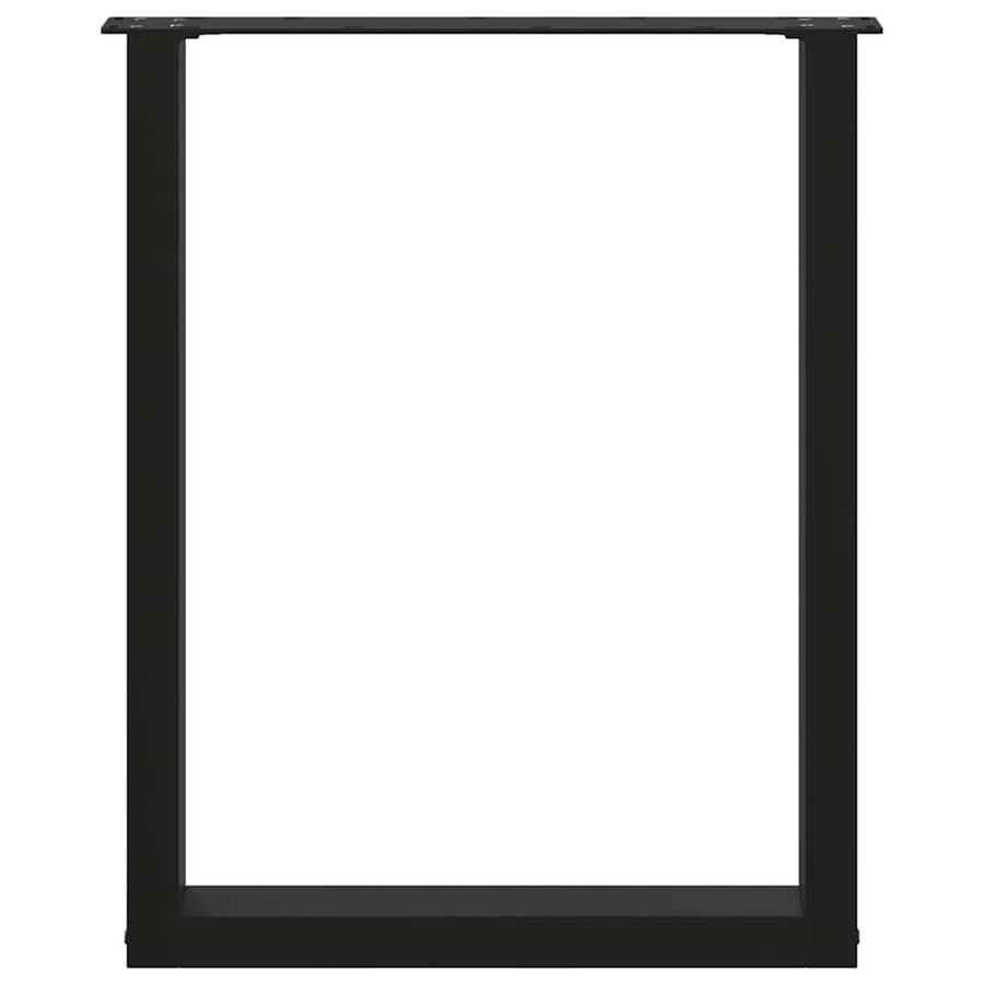 Eettafelpoten 2 st U-vormig 60x(72-73) cm staal zwart