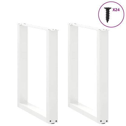 Salontafelpoten 2 st U-vormig 60x(72-73) cm staal wit