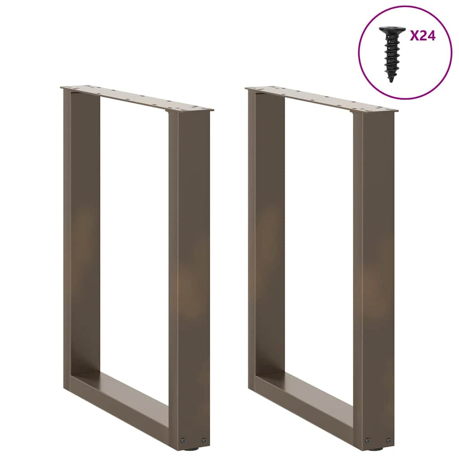 Eettafelpoten U-Vormig Staal Naturel 2 60 x (72-73) cm