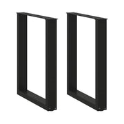 Dining table legs 2 pcs U-shaped 70x(72-73) cm steel black