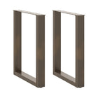 Dining table legs 2 pcs U-shaped 70x(72-73) cm natural steel