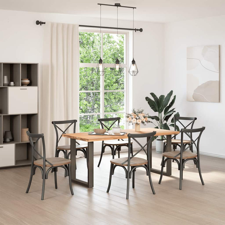 Eettafelpoten U-Vormig Staal Naturel 2 70 x (72-73) cm