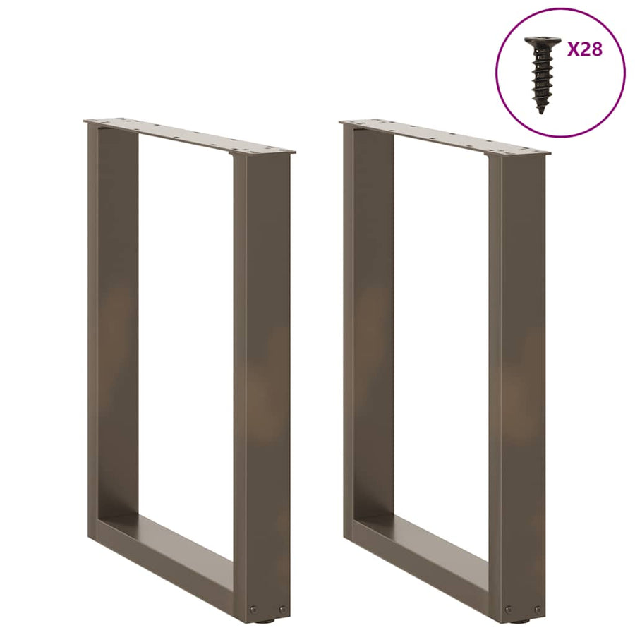 Eettafelpoten U-Vormig Staal Naturel 2 70 x (72-73) cm