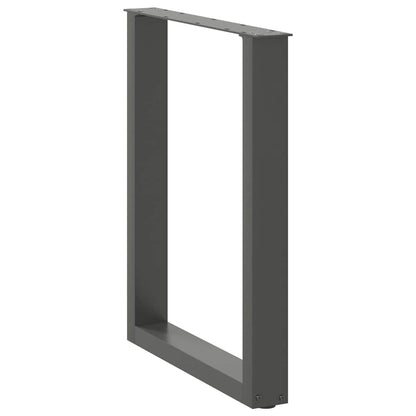 Eettafelpoten U-Vormig Staal Naturel 2 70 x (72-73) cm