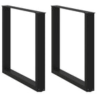 Tafelpoten 2 st U-vormig 80x72-73 cm staal zwart