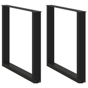 Dining table legs 2 pcs U-shaped 80x(72-73) cm steel black