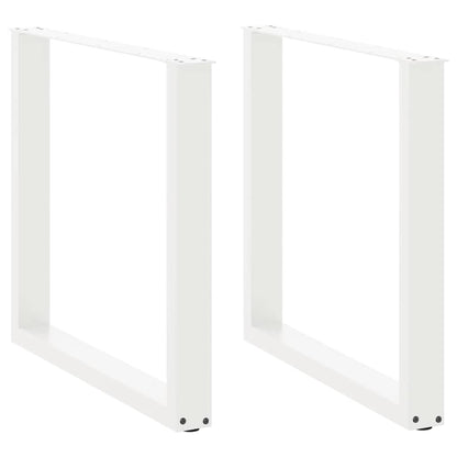Eettafelpoten 2 st U-vormig 80x(72-73) cm staal wit