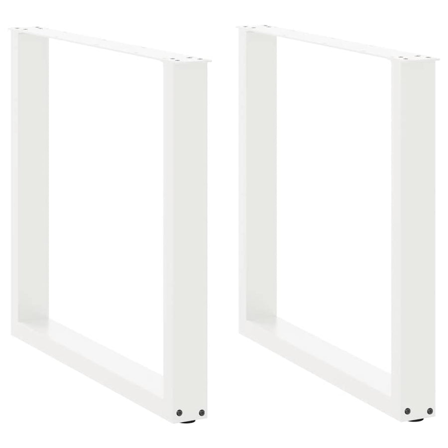 Eettafelpoten 2 st U-vormig 80x(72-73) cm staal wit