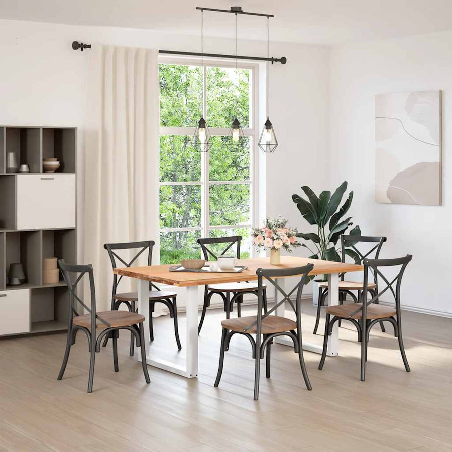 Eettafelpoten 2 st U-vormig 80x(72-73) cm staal wit