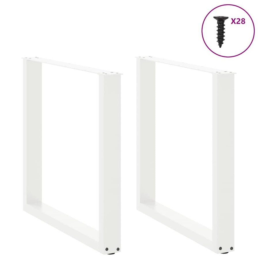 Eettafelpoten 2 st U-vormig 80x(72-73) cm staal wit