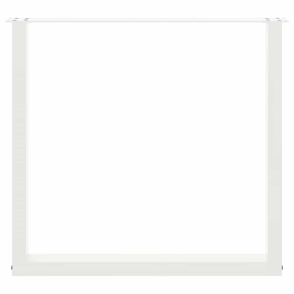 Eettafelpoten 2 st U-vormig 80x(72-73) cm staal wit