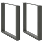 Dining table legs 2 pcs U-shaped 80x(72-73) cm steel anthracite