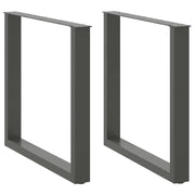 Dining table legs 2 pcs U-shaped 80x(72-73) cm steel anthracite