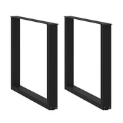 Dining table legs 2 pcs U-shaped 90x(72-73) cm steel black