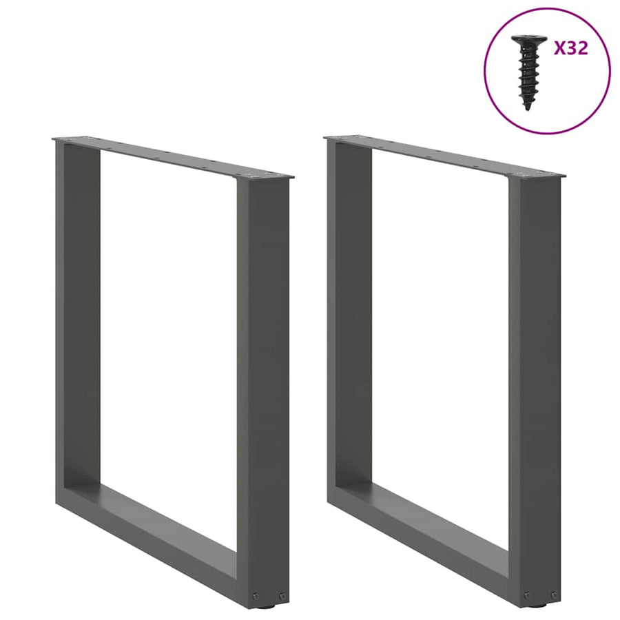 Salontafelpoten 2 st U-vormig 90x(72-73) cm staal antraciet
