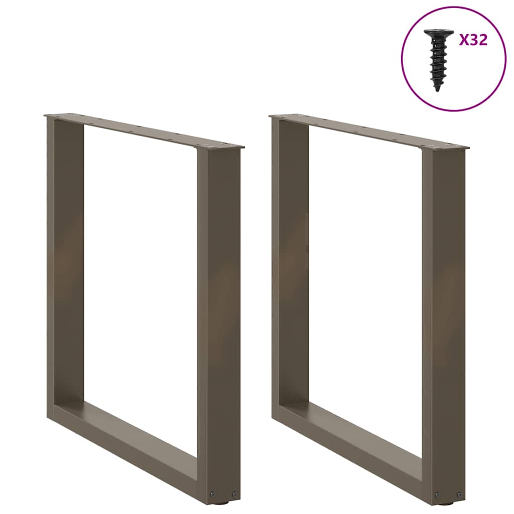 Eettafelpoten U-Vormig Staal Naturel 2 90 x (72-73) cm