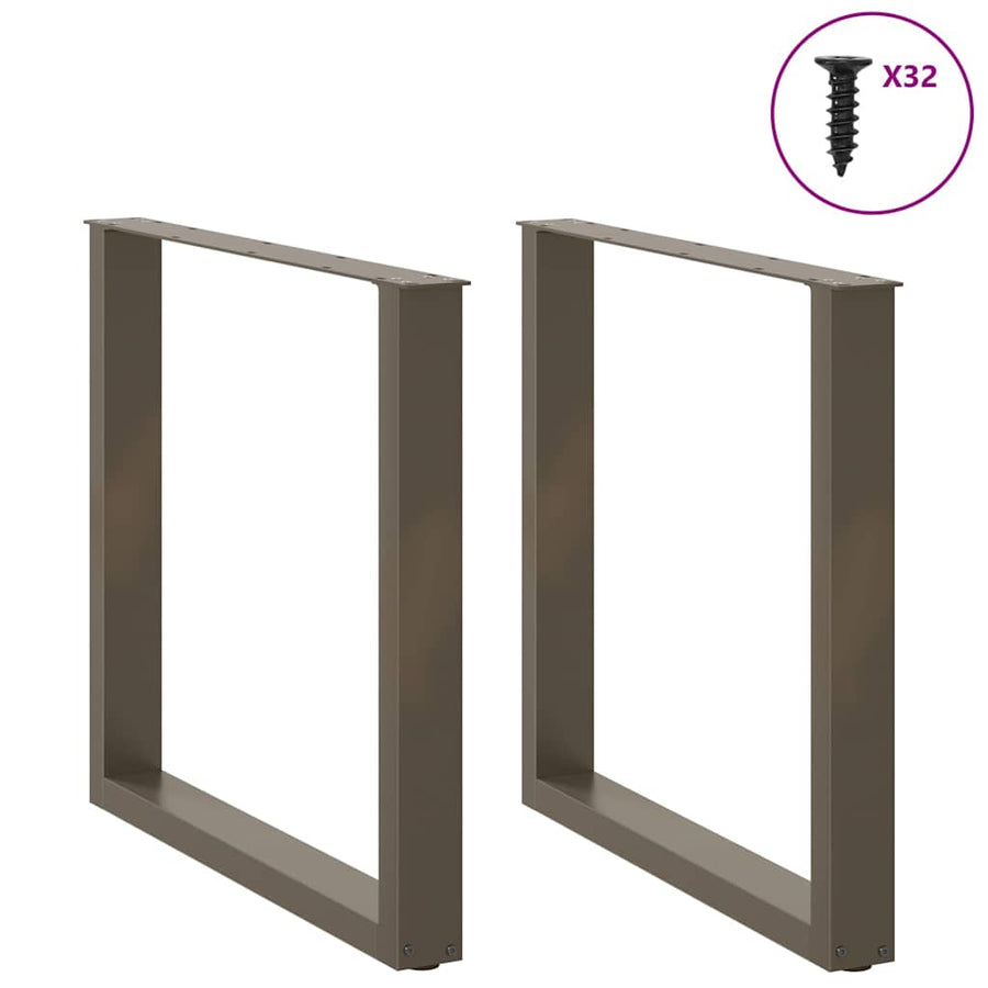 Eettafelpoten U-Vormig Staal Naturel 2 90 x (72-73) cm