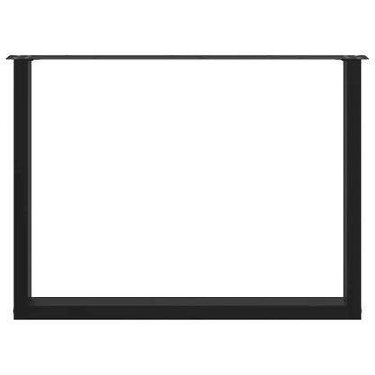 Salontafelpoten 2 st U-vormig 100x(72-73) cm staal zwart