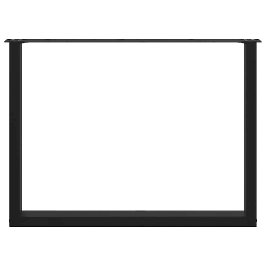 Salontafelpoten 2 st U-vormig 100x(72-73) cm staal zwart