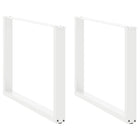 Dining Table Legs 2 pcs U-shaped 100x(72-73) cm steel white