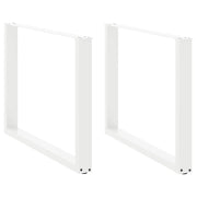 Dining Table Legs 2 pcs U-shaped 100x(72-73) cm steel white