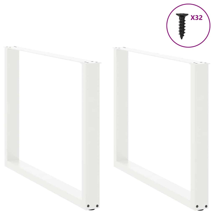 Salontafelpoten 2 st U-vormig 100x(72-73) cm staal wit