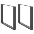 Eettafelpoten 2 st U-vormig 100x(72-73) cm staal antraciet