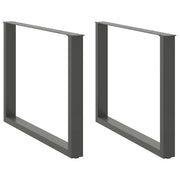 Dining table legs 2 pcs U-shaped 100x(72-73) cm steel anthracite