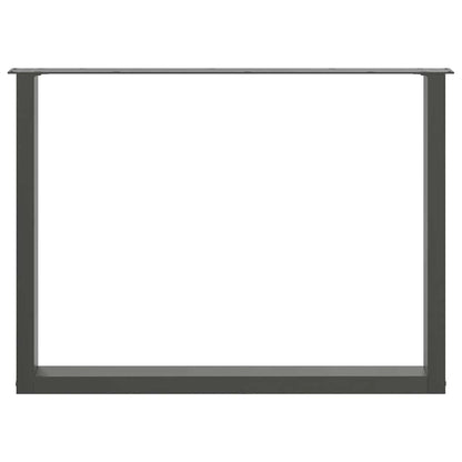 Salontafelpoten 2 st U-vormig 100x(72-73) cm staal antraciet