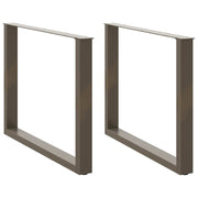 Eettafelpoten 2 st U-vormig 100x72 cm staal naturel